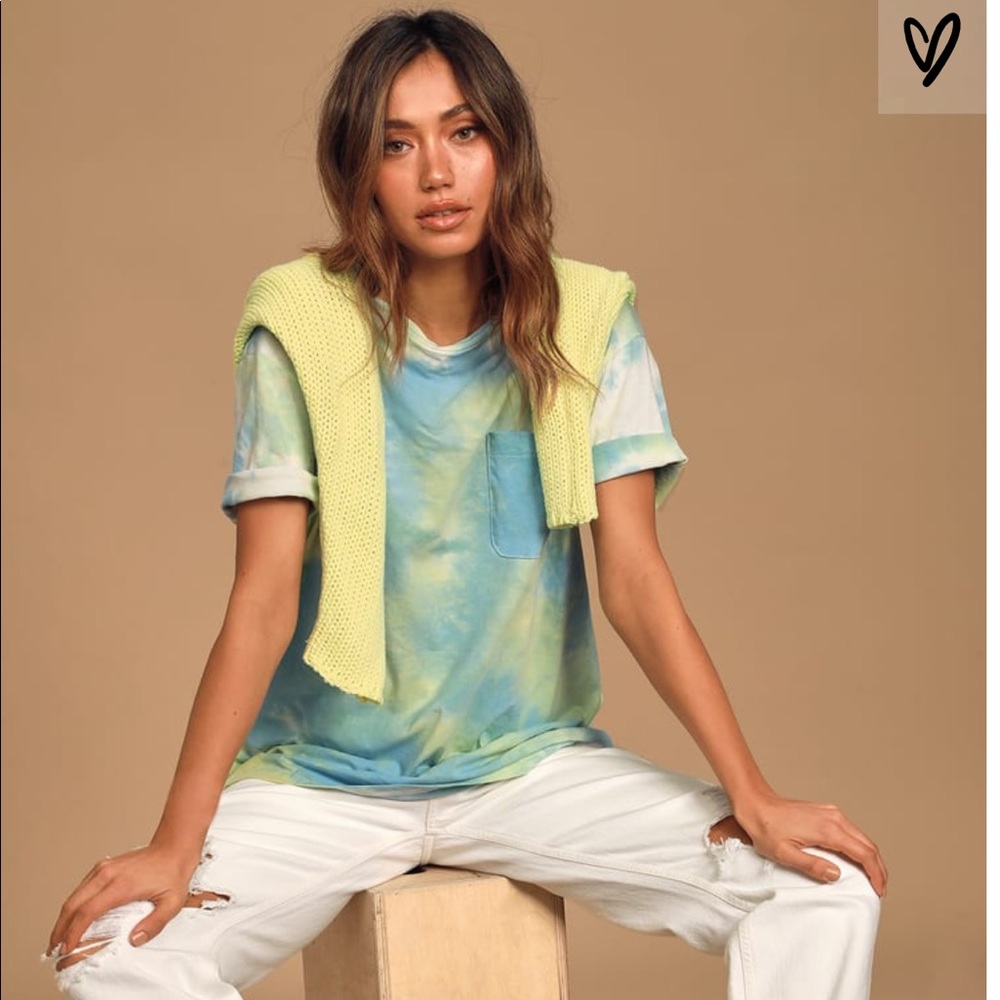 Seize the Daydream Blue and Neon Green Tie-Dye Tee